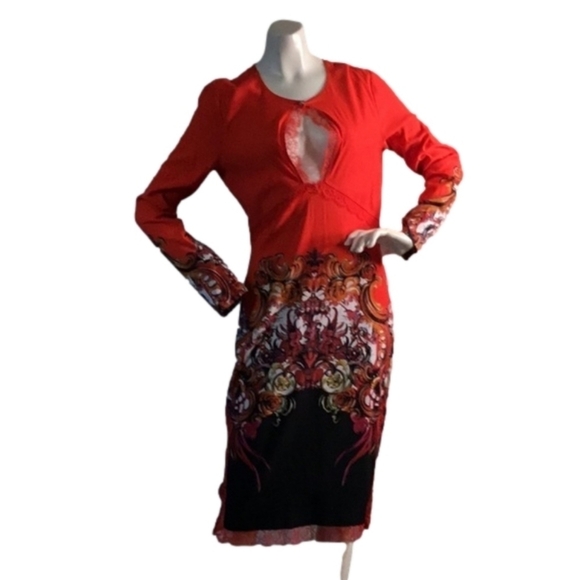 Roberto CAVALLI SIGNATURE LONG SLEEVES FLORAL DRESS - Picture 2 of 15